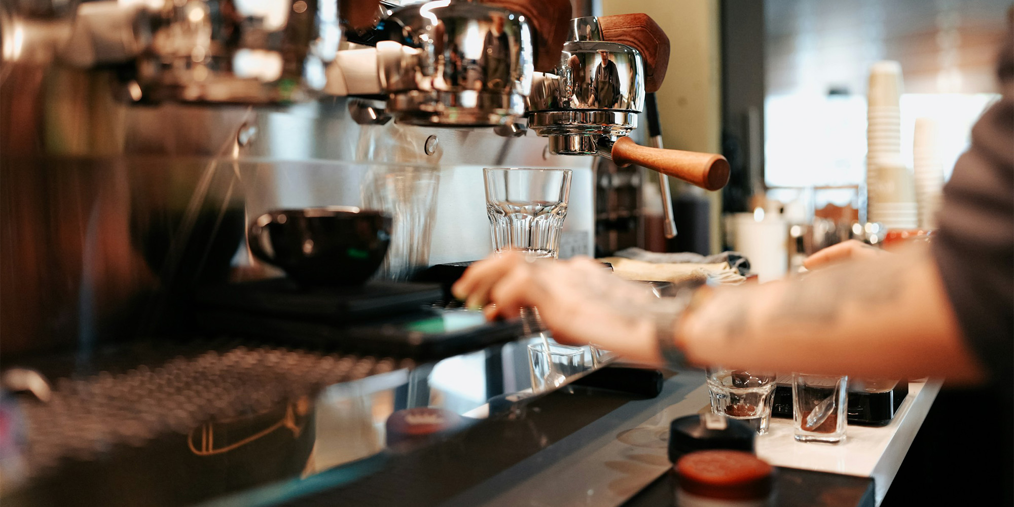 Coffee beans being processed at roasting facility